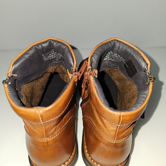 Miz Mooz Pleasant Ankle Bootie Womens EU 38 Slouch Brown Leather Comfort Zip NEW - Picture 10 of 14